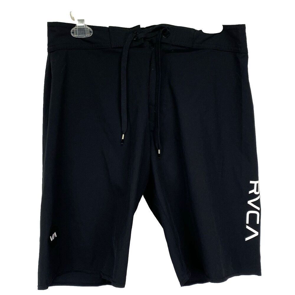 RVCA Board Shorts Swim Trunks Performance Stretch Black Surf Men's Size 30